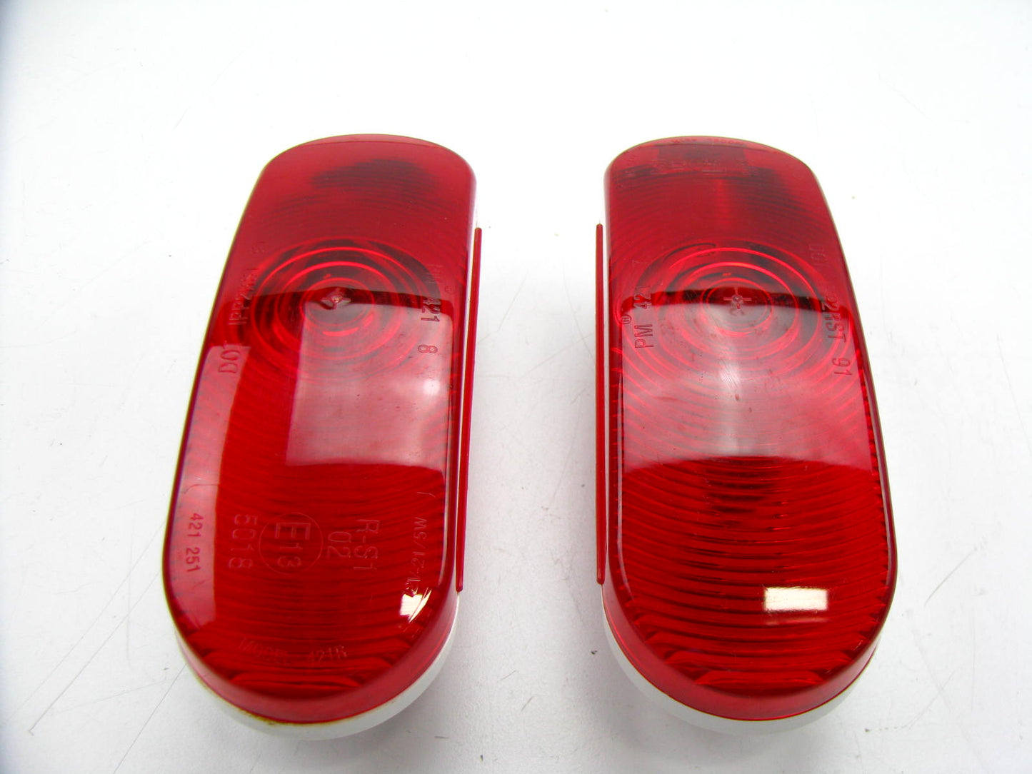 (2) Peterson Manufacturing 421R Red 6-1/2'' Oval Stop Turn And Tail Light