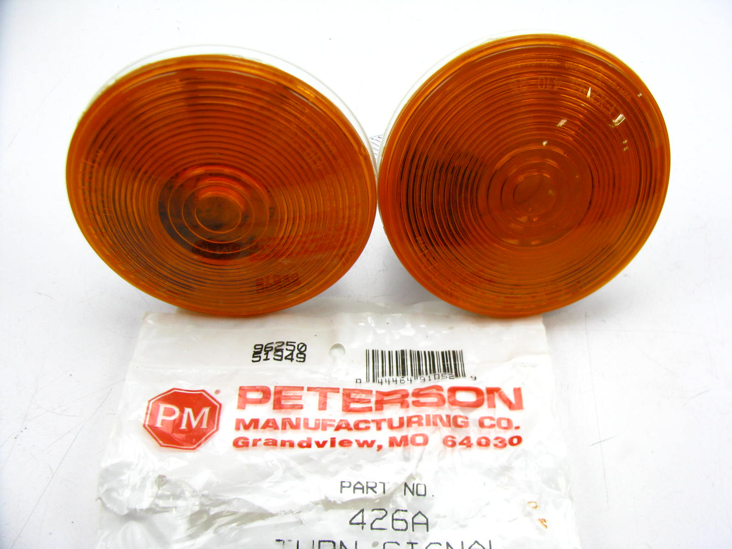 (2) Peterson 426A 4'' Round Amber Sealed Light Turn Signal Park Light