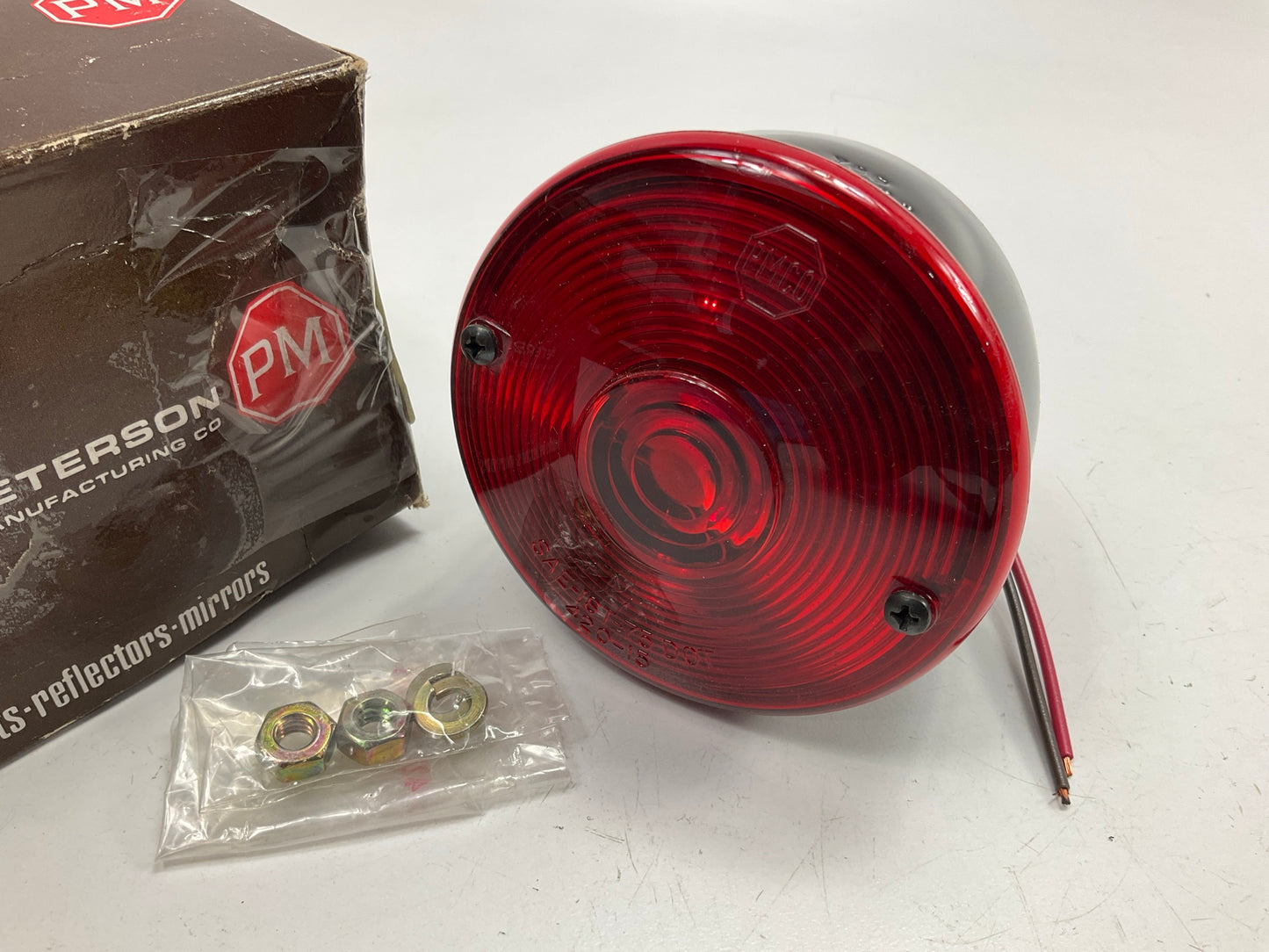 Peterson 428W Red Round 4 Function Tail Light Lamp W/ License Plate Illuminator