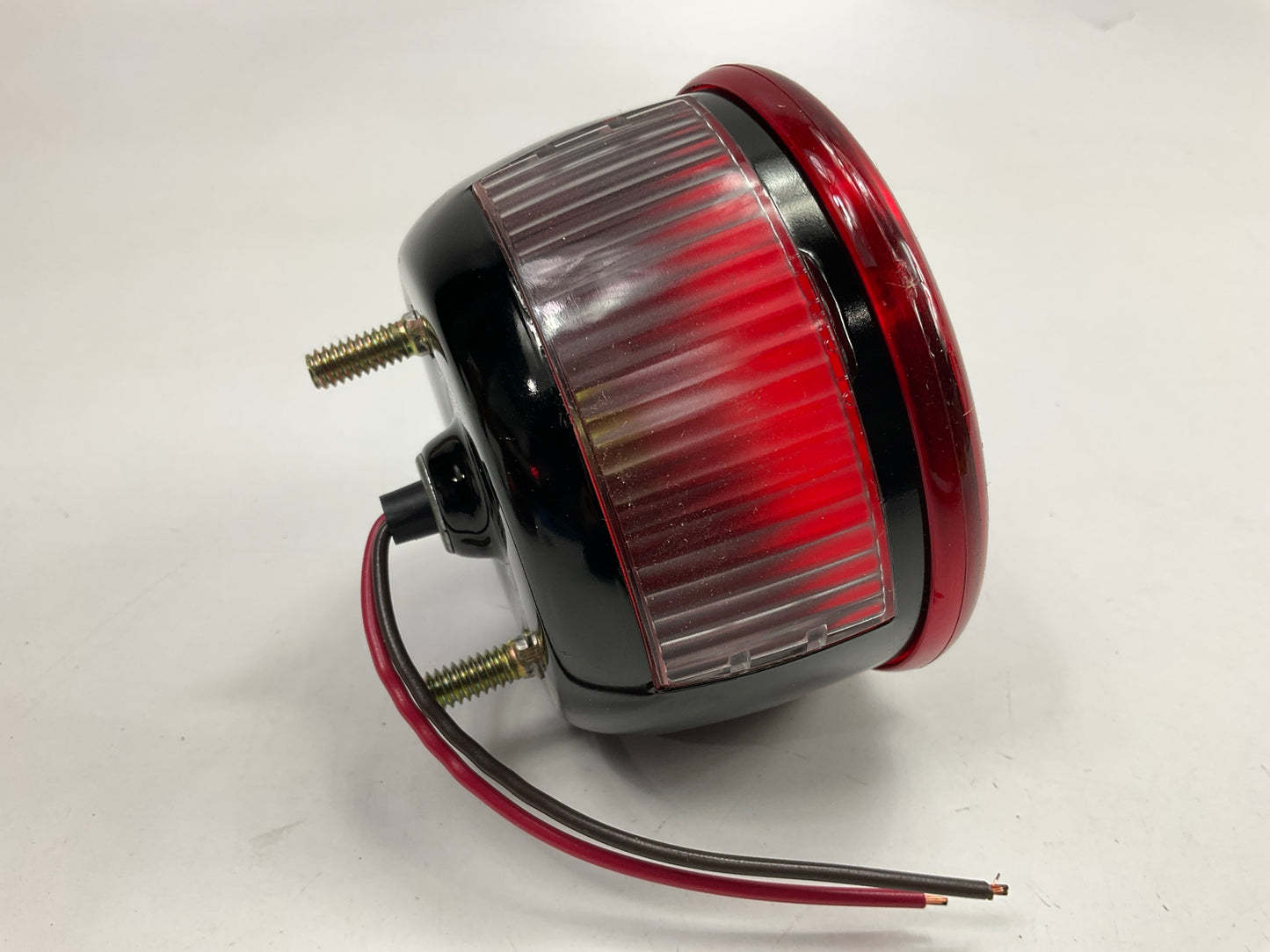 Peterson 428W Red Round 4 Function Tail Light Lamp W/ License Plate Illuminator