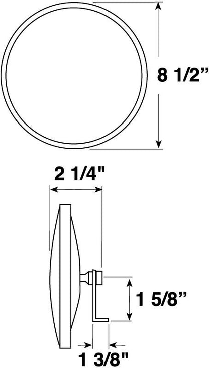 Peterson Manufacturing 608X 8'' Stainless Bright Convex Mirror