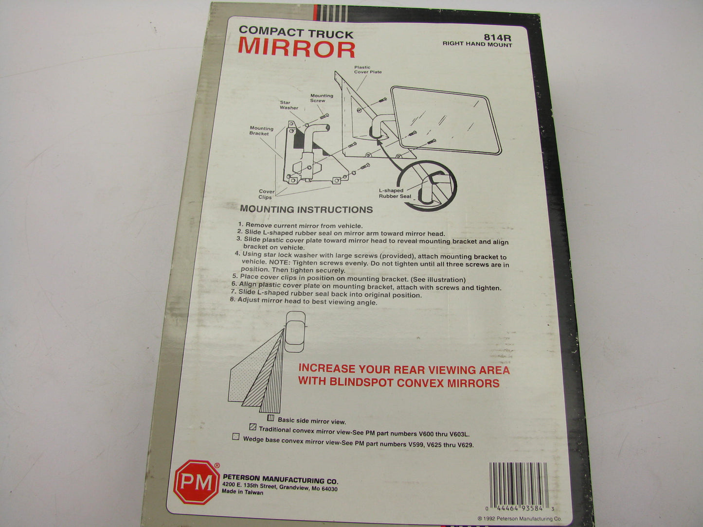 Peterson Manufacturing 814R RIGHT Mirror Replacement For Chevy S-10 GMC S15