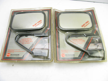 (2) Peterson Manufacturing 822 6''x8.75'' Universal Low Mount Mirror, Black Head