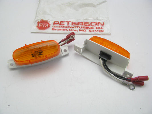 (2) PETERSON MANUFACTURING 95A Amber Slimline Rail Mount Side Marker Lamp Lights