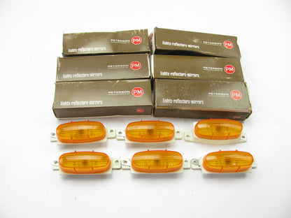 (6) PETERSON MANUFACTURING 95A Amber Slimline Rail Mount Side Marker Lamp Lights