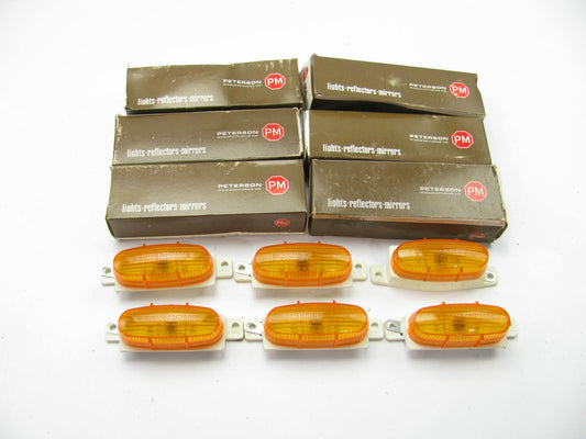 (6) PETERSON MANUFACTURING 95A Amber Slimline Rail Mount Side Marker Lamp Lights