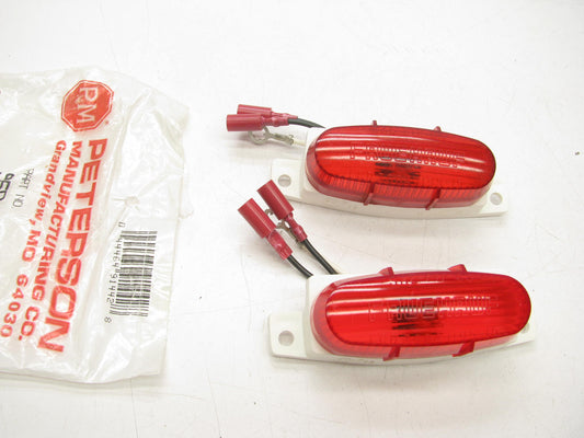 (x2) Fruehauf-style Clearance  Side Marker Light RED Peterson Manufacturing 95R