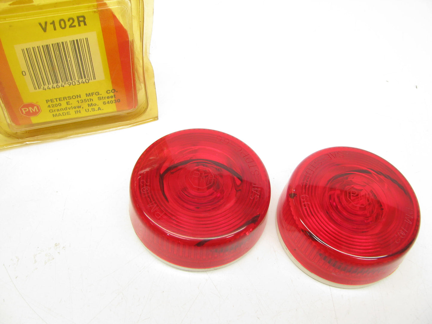 (2) Peterson Manufacturing V102R 2-7/8'' Round Red Side Marker Lights