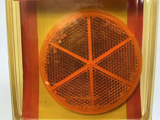 (2) Peterson V475A 3-3/16'' Amber Round Reflector Quick-Mount W/ Adhesive Backing