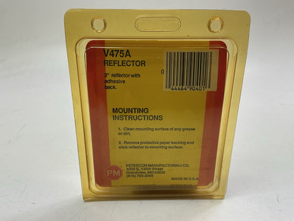 (2) Peterson V475A 3-3/16'' Amber Round Reflector Quick-Mount W/ Adhesive Backing