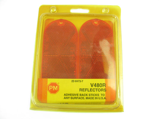 Peterson Manufacturing V480R Universal RED Oval Stick On Reflectors Trailer Lamp