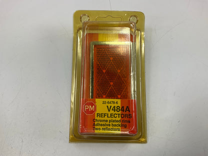 (2) Peterson V483A Amber Rectangular Trailer Reflectors 3.125''x1.375'' Adhesive