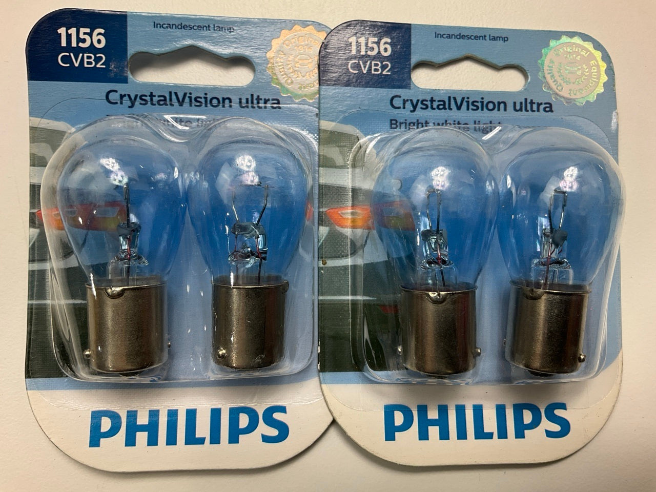 Philips 1156CVB2 CrystalVision Ultra Back Up Light Lamp Bulb 1156 - 4 PACK