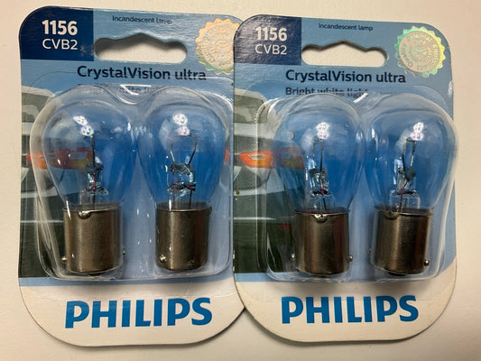 Philips 1156CVB2 CrystalVision Ultra Back Up Light Lamp Bulb 1156 - 4 PACK