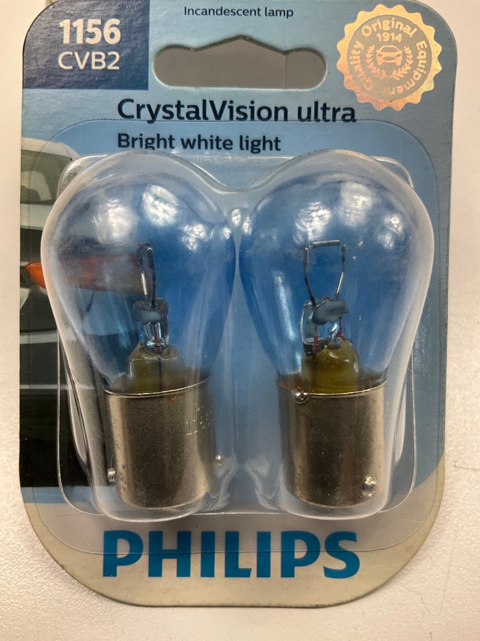 Philips 1156CVB2 CrystalVision Ultra Back Up Light Lamp Bulb 1156 - 2 PACK