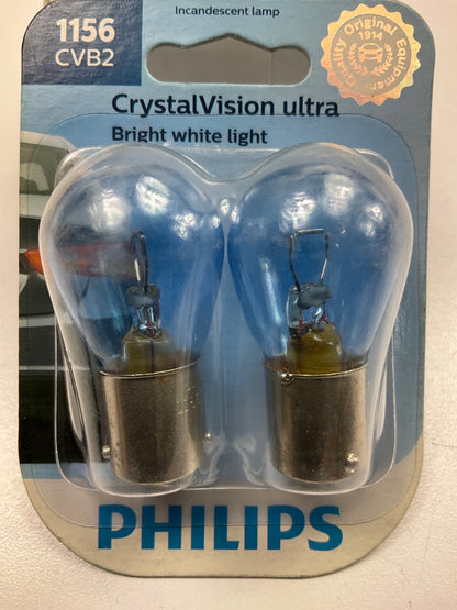 Philips 1156CVB2 CrystalVision Ultra Back Up Light Lamp Bulb 1156 - 2 PACK
