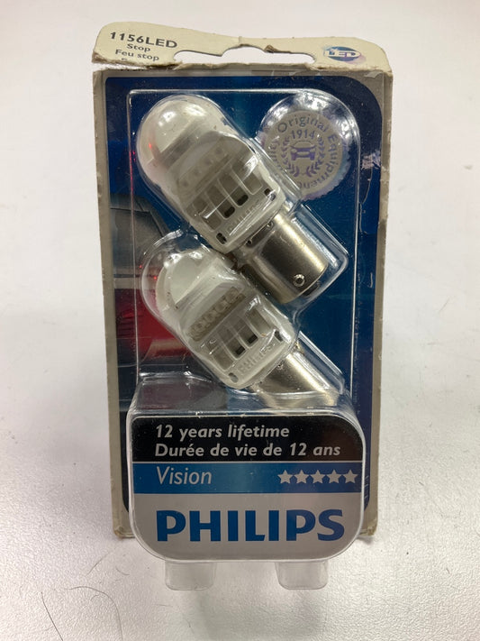 Philips 1156LED LED Turn Signal Parking Light Bulb, Red, 12V/12W, 2 PC