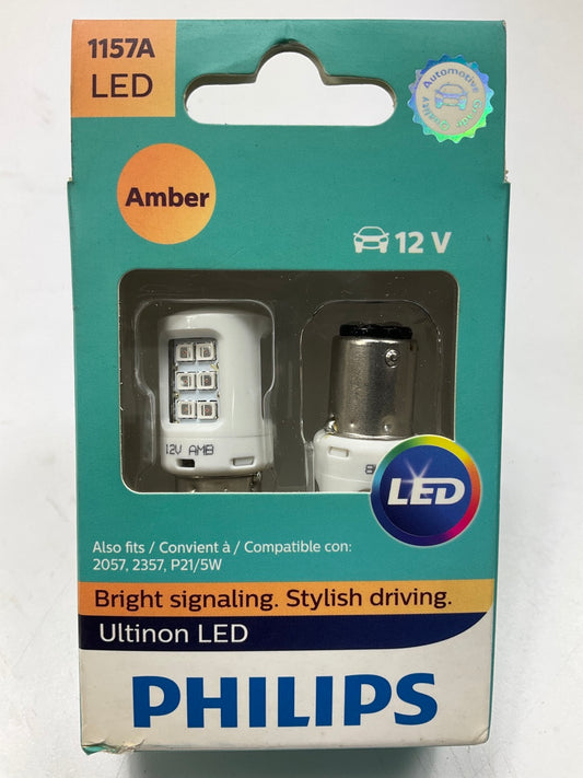Philips 1157AULAX2 Ultinon LED AMBER Turn Signal Light Bulbs 2057, 2357 5W 12V