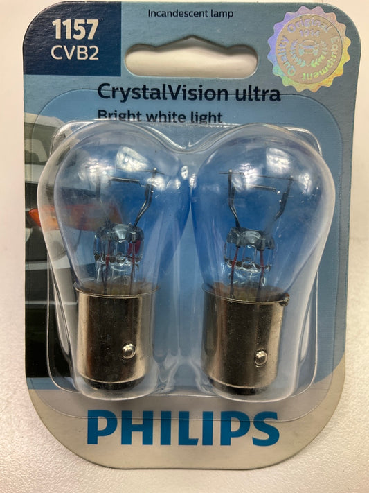 Philips 1157CVB2 Crystalvision Brake Lamp Light Bulb 1157 - 2 PACK