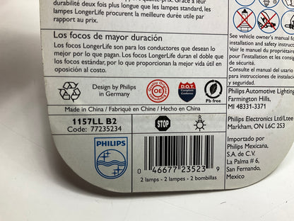 Philips 1157LLB2 Longerlife Brake Signal Lamp Light Bulb 1157 - 2 PACK