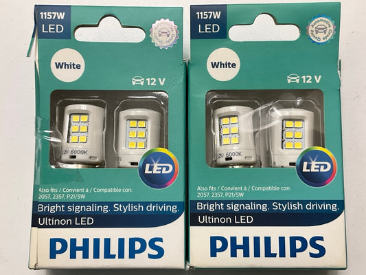 2 PACKS - Philips 1157WLED ULTINON Reverse Backup LED Light Bulbs 1157 WHITE