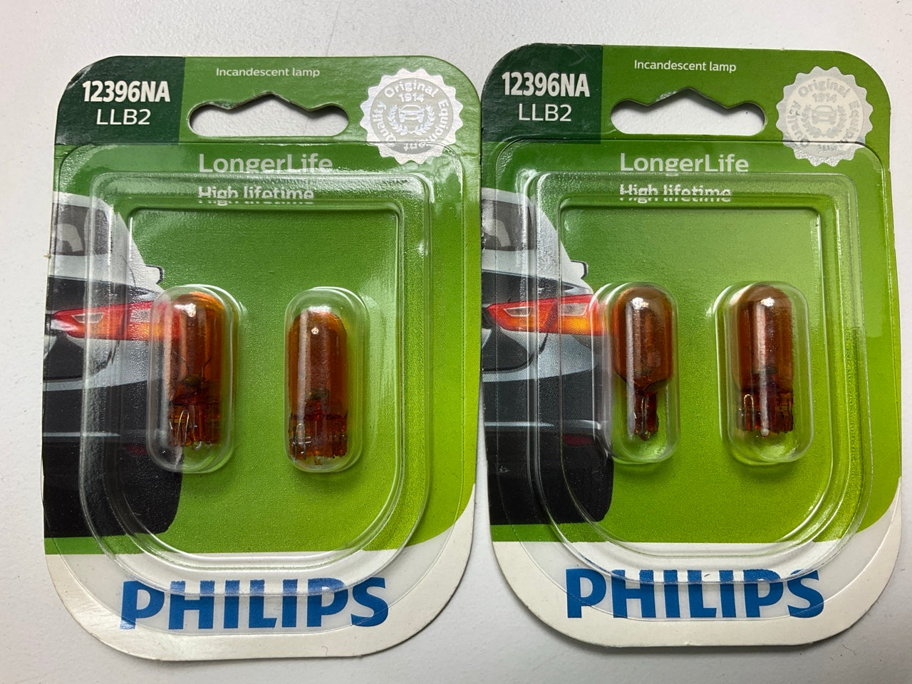Philips 12396NALLB2 Longerlife Amber Side Marker Lamp Light Bulb 12396NA - 4 PCS
