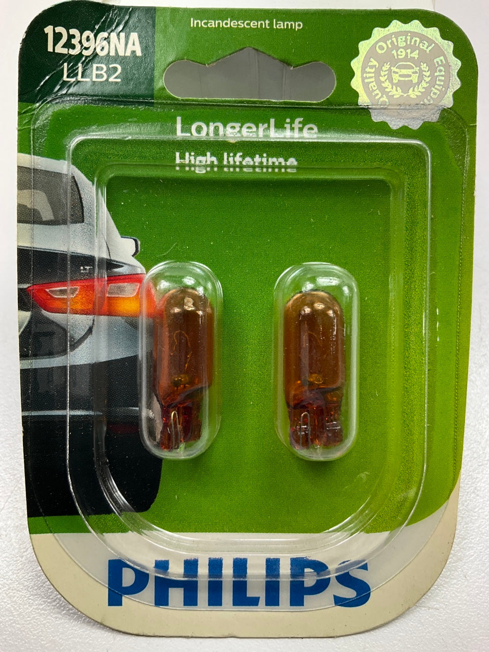 Philips 12396NALLB2 Longerlife Amber Side Marker Lamp Light Bulb 12396NA - 2 PCS