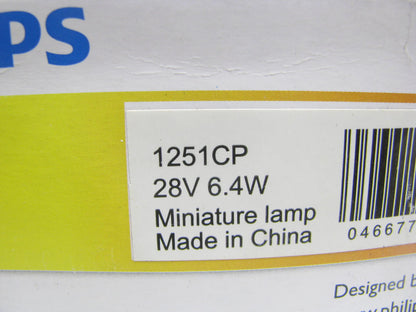 (10) Philips 1251CP Miniature Standard Lamp Light  28V 6.4W