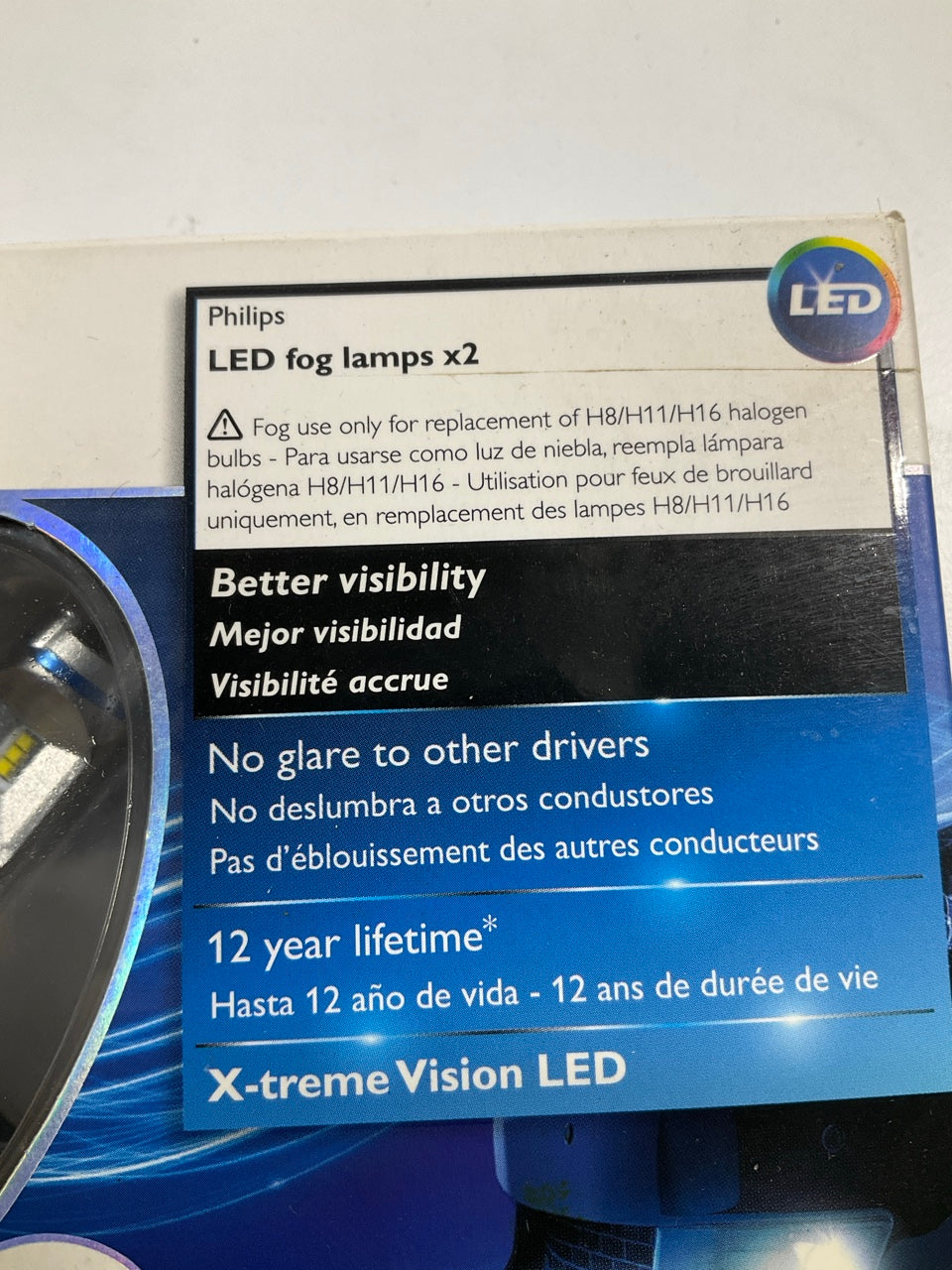 Philips 12834unix2 X-treme Vision LED Fog Light Lamp Bulbs - 2 / Packs