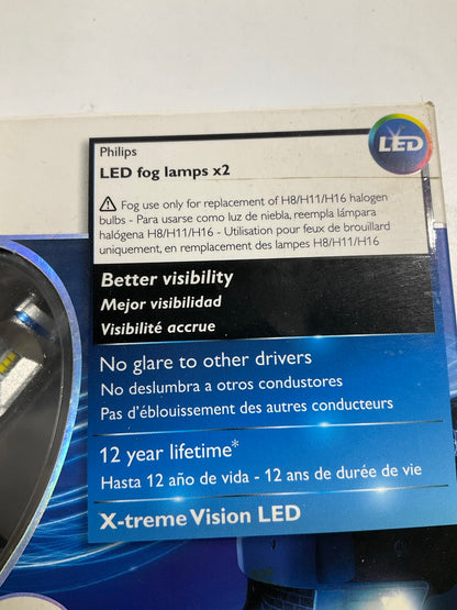 Philips 12834unix2 X-treme Vision LED Fog Light Lamp Bulbs - 2 / Packs