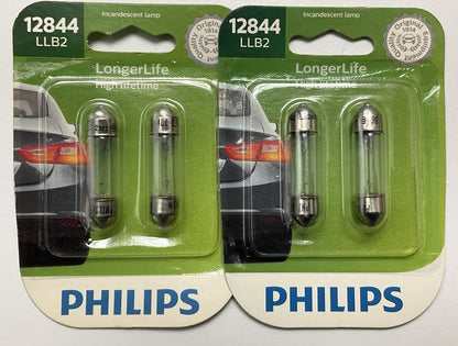 Philips 12844LLB2 LongerLife License Plate Lamp Light Bulb 12844 - 4 PACK