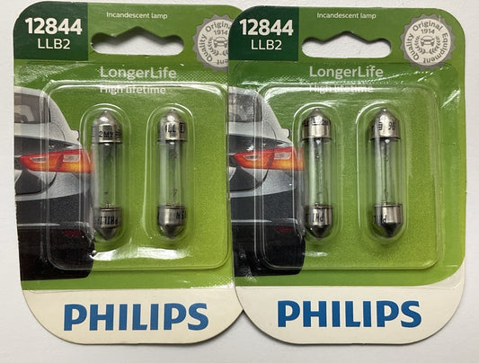 Philips 12844LLB2 LongerLife License Plate Lamp Light Bulb 12844 - 4 PACK