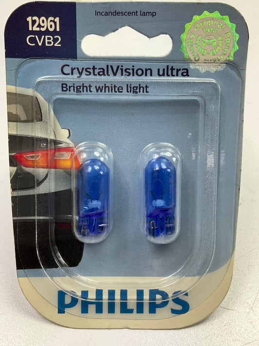 Philips 12961CVB2 Crystalvision Ultra Back Up Lamp Light Bulb 12961 - 2 PACK