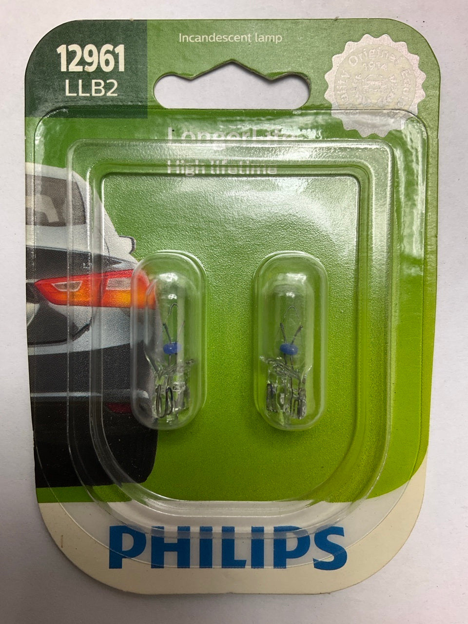 2 / PACK - Philips 12961LLB2 Longerlife License Plate Light Bulbs # 12961
