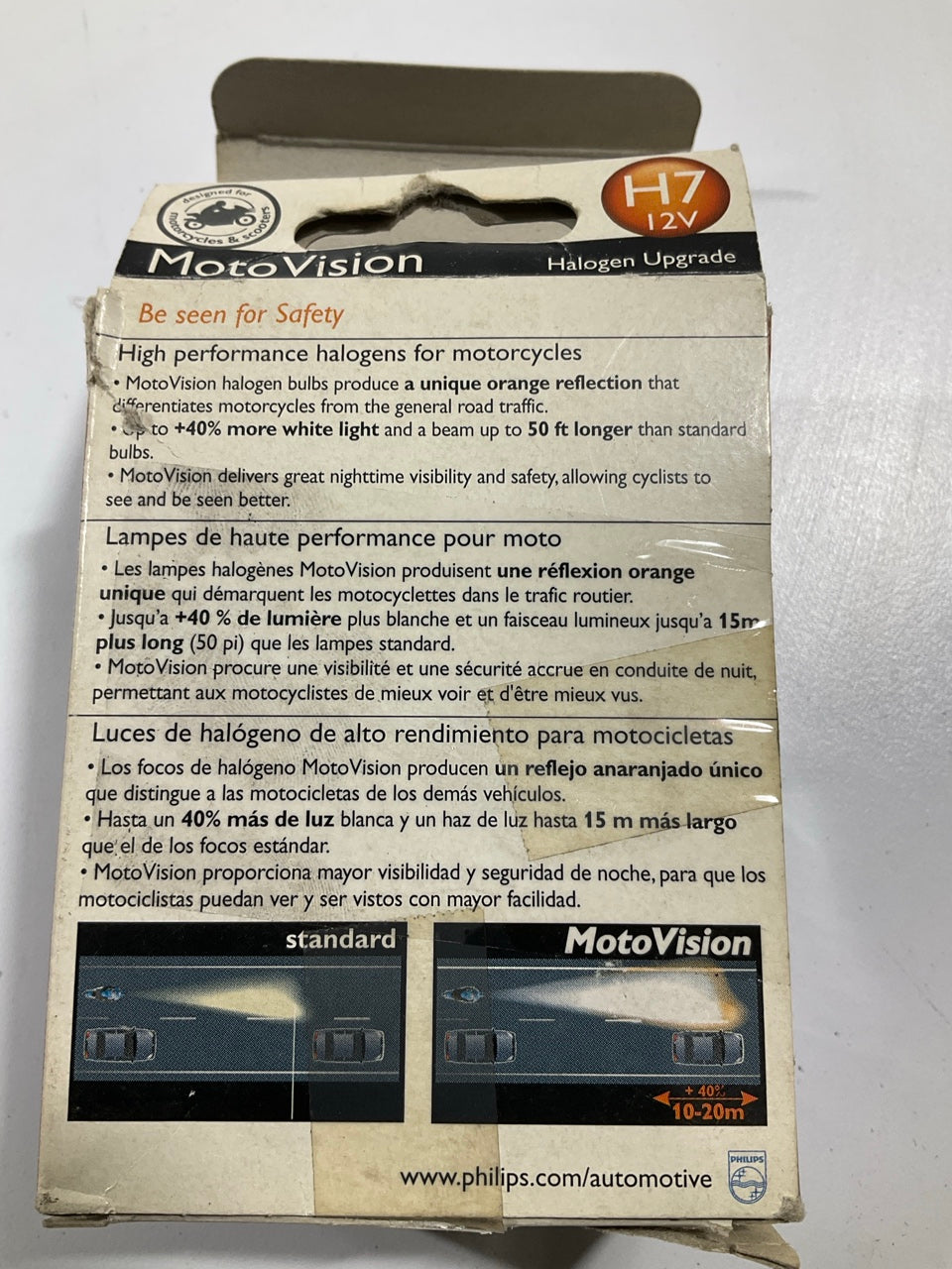 Philips 12972mvs1 MotoVision Sealed Beam Headlight Headlamp Light Lamp Bulb