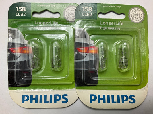 Philips 158LLB2 Longerlife Instrument Panel Light Lamp Bulb 158 - 4 PACK