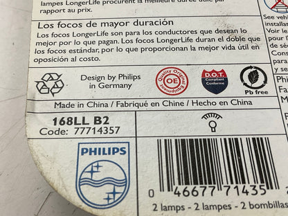 Philips 165LLB2 LongerLife License Plate Lamp Light Bulb 165 - 2 PACK