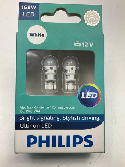 Philips 168WLED Ultinon LED Light 168 White 6000K, Bulbs Bulb # 158, 194, 12961