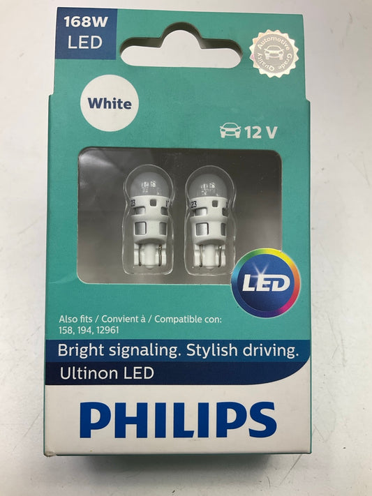 Philips 168WLED Ultinon LED Light 168 White 6000K, Bulbs Bulb # 158, 194, 12961