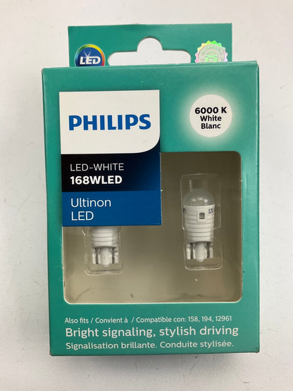 Philips 168WLED Ultinon LED Light 168 White 6000K, Bulbs Bulb # 158, 194, 12961