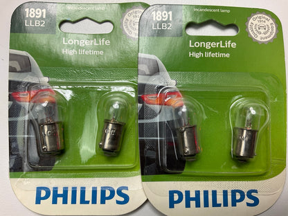 4 Bulbs Total - Philips 1891LLB2 Longerlife Glove Box Lamp Light Bulbs # 1891