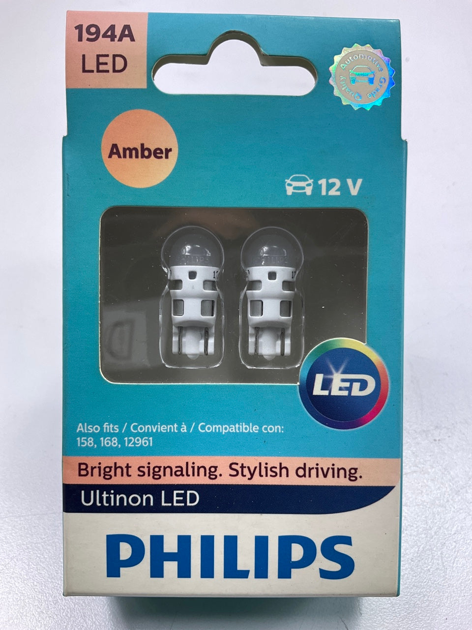 Philips 194ALED Ultinon LED AMBER Side Marker Lamp Light Bulb 194 - 2 PACK