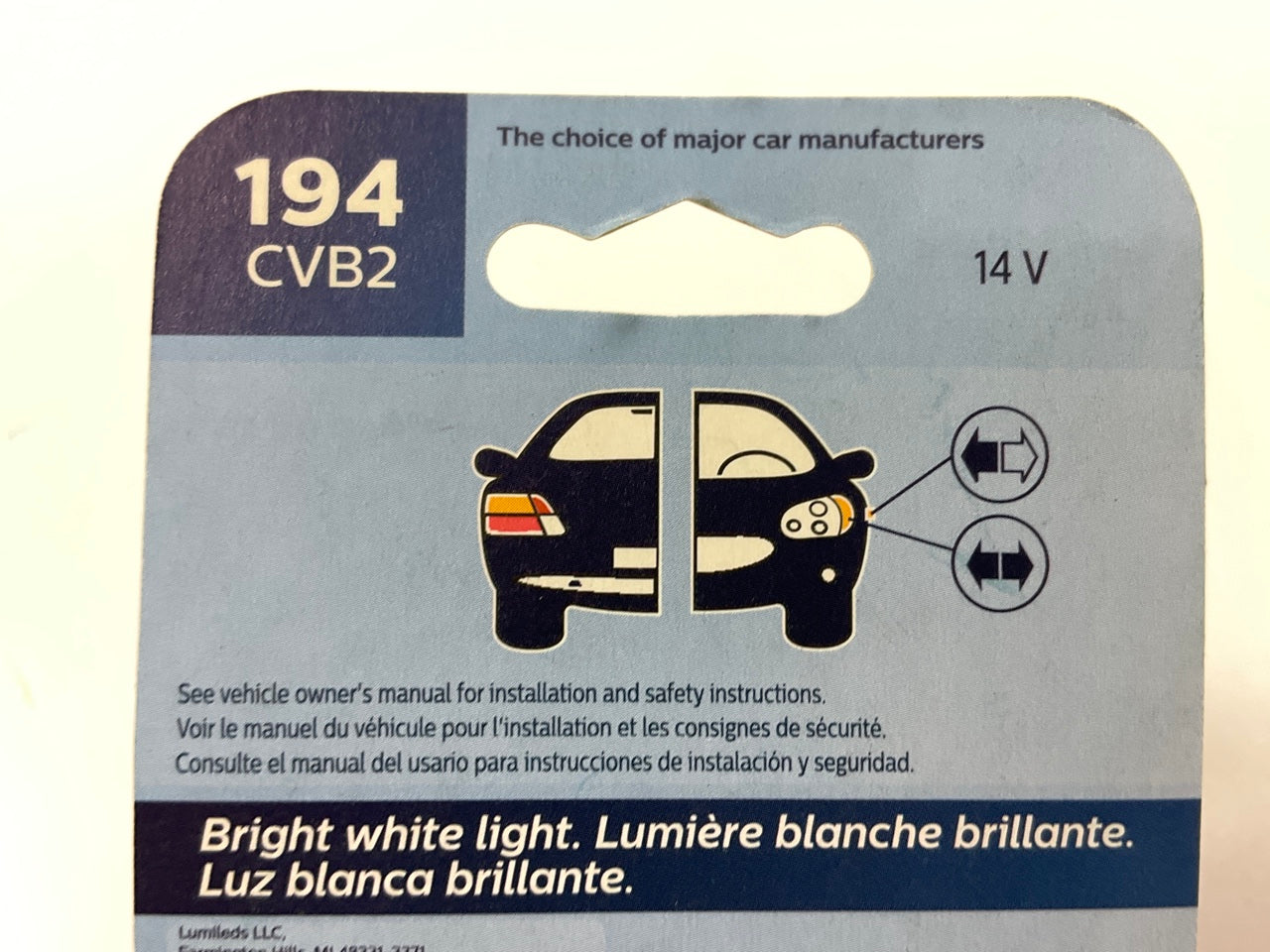Philips 194CVB2 CrystalVision Ultra Side Marker Lamp Light Bulb 194 - 2 PACK