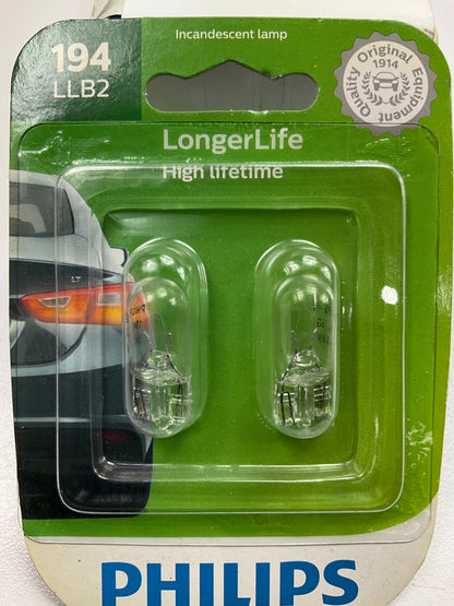 Philips 194LLB2 Longerlife Side Marker Lamp Light Bulb 194 - 2 PACK