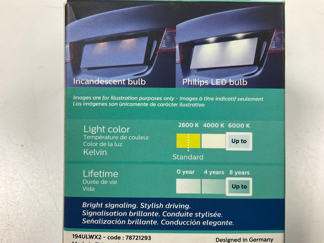 Philips 194WLED Ultinon LED License Plate Lamp Light Bulb 194 - 2 PACK