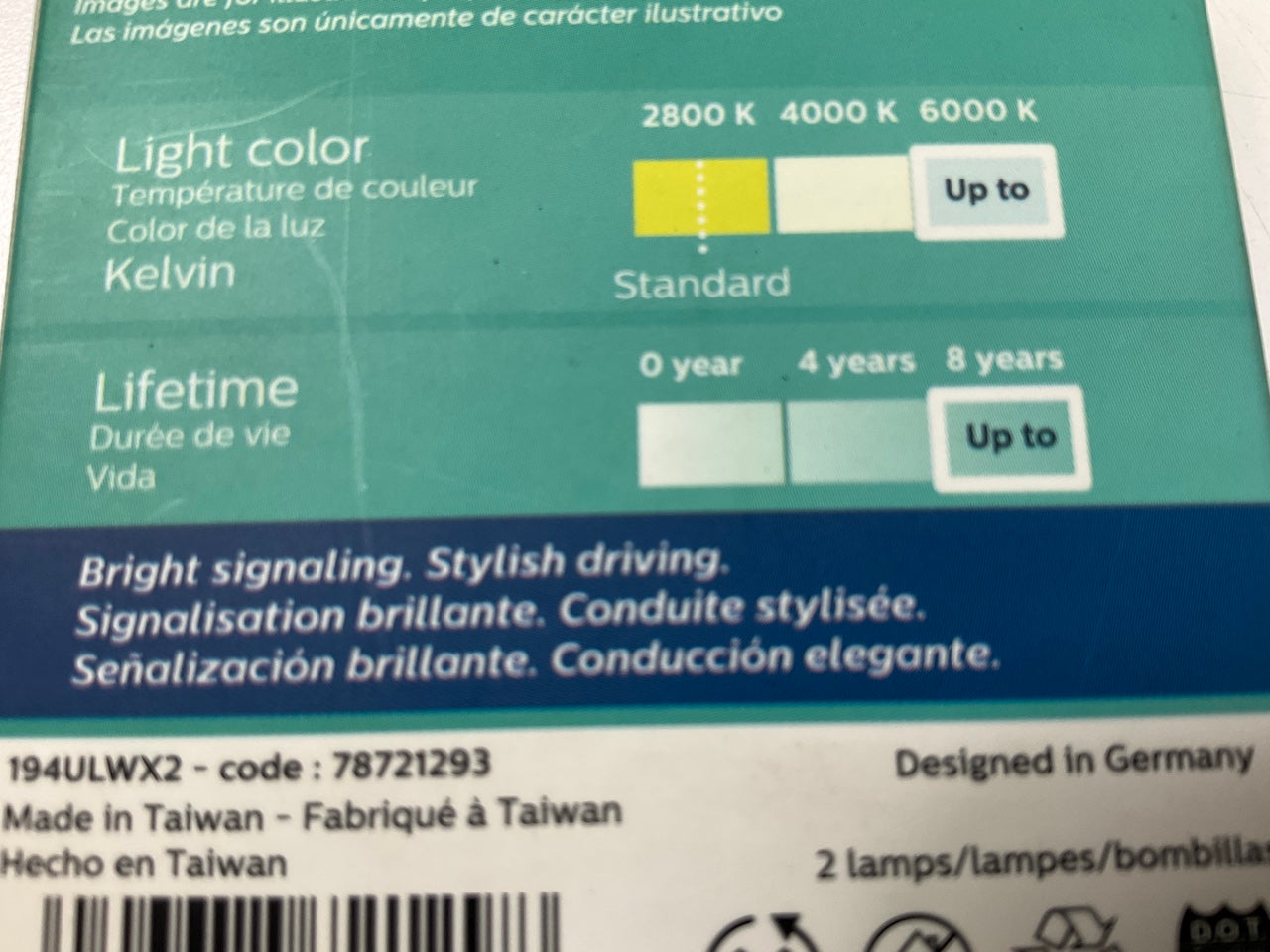Philips 194WLED Ultinon LED License Plate Lamp Light Bulb 194 - 2 PACK