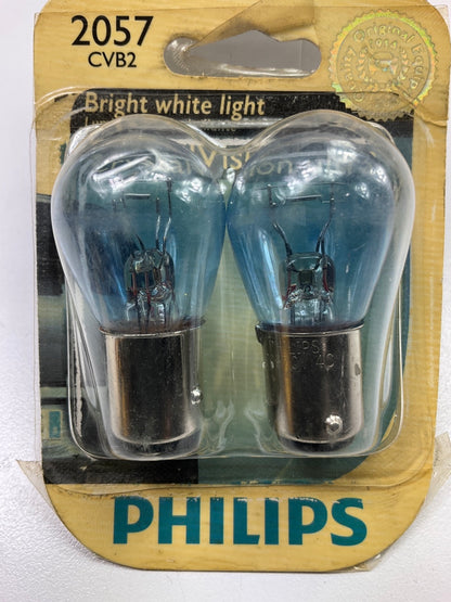 Philips 2057CVB2 Crystalvision Ultra Brake Lamp Light Bulb 2057 - 2 PACK