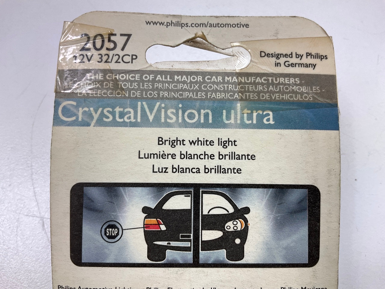 Philips 2057CVB2 Crystalvision Ultra Brake Lamp Light Bulb 2057 - 2 PACK