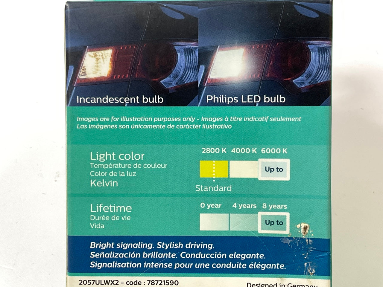 Philips 2057WLED Ultinon LED White Parking Light Lamp Bulb 2057 - 2 PACK