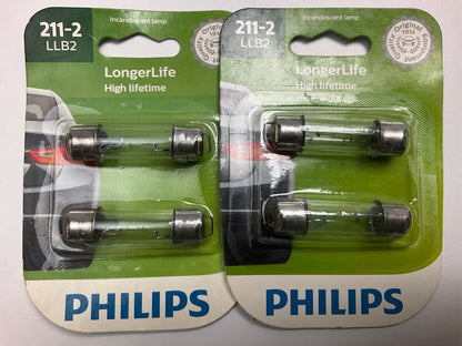 4 Bulbs Total - Philips 211-2LLB2 Longerlife Dome Lamp Light Bulb 211-2